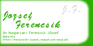 jozsef ferencsik business card